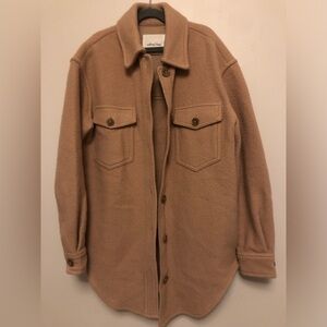Wilfred oversized Tan Wool Shacket Jacket
